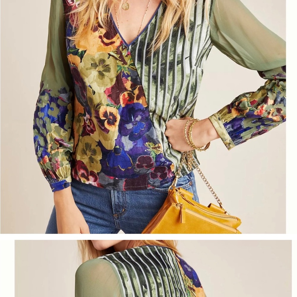 Anthropologie Geisha Designs Victoire Velvet Top Size XL